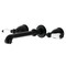 Kingston Brass KS7020PL Two-Handle Wall Mount Tub Faucet, Matte Black KS7020PL - alternate 1